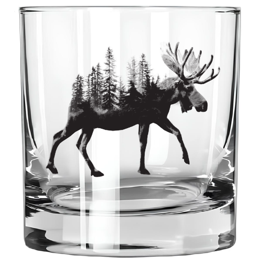 Moose Treeline Whiskey Glass || Minnesota Made Gifts