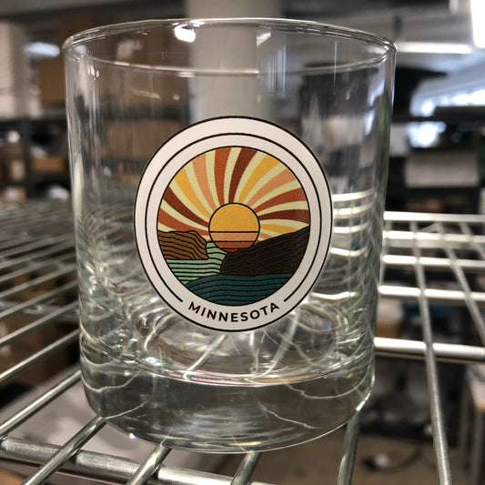 Minnesota Sunrise Whiskey Glass || Minnesota Made Gifts