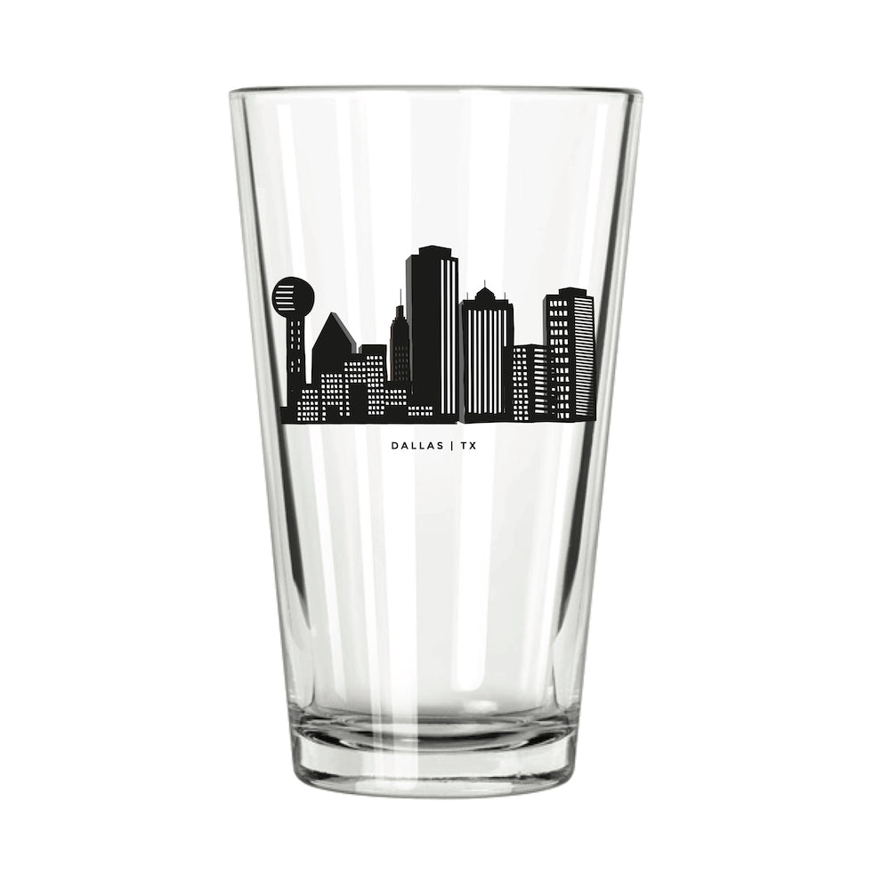Dallas Skyline Pint Glass - Northern Glasses Pint Glass