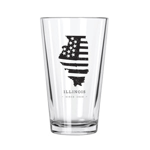 American Road Trip: Illinois Pint Glass - Northern Glasses Pint Glass