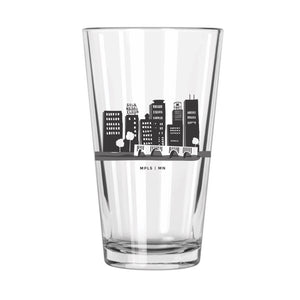 Minneapolis Skyline (Black) Sticker - Northern Glasses Pint Glass