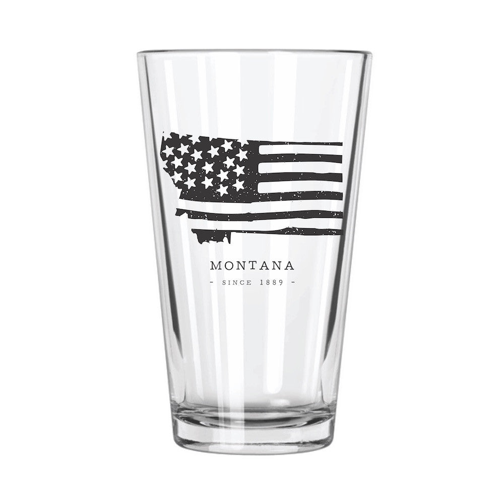 American Road Trip: Montana Pint Glass - Northern Glasses Pint Glass