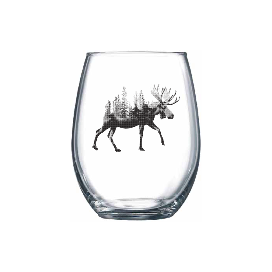 Moose Treeline Stemless Wine Glass